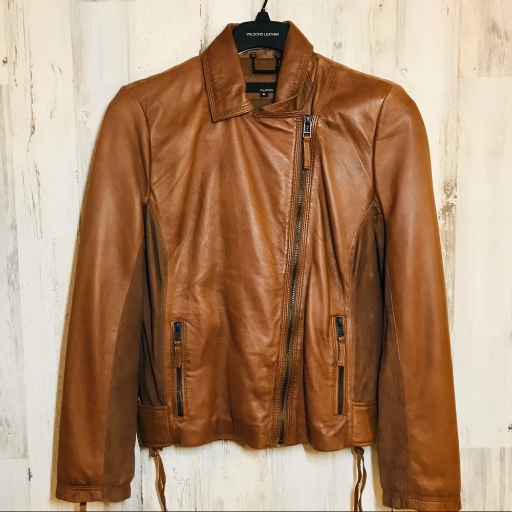 Wilson’s Leather Asymmetrical Leather Cycle Jacket